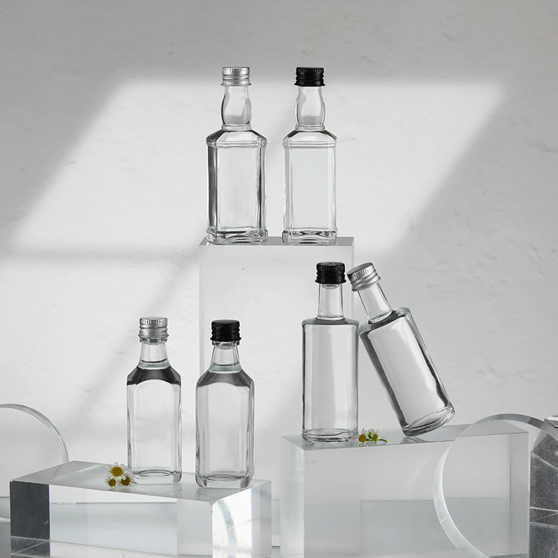 Round Transparent Frost Milk Juice Wine Bottle