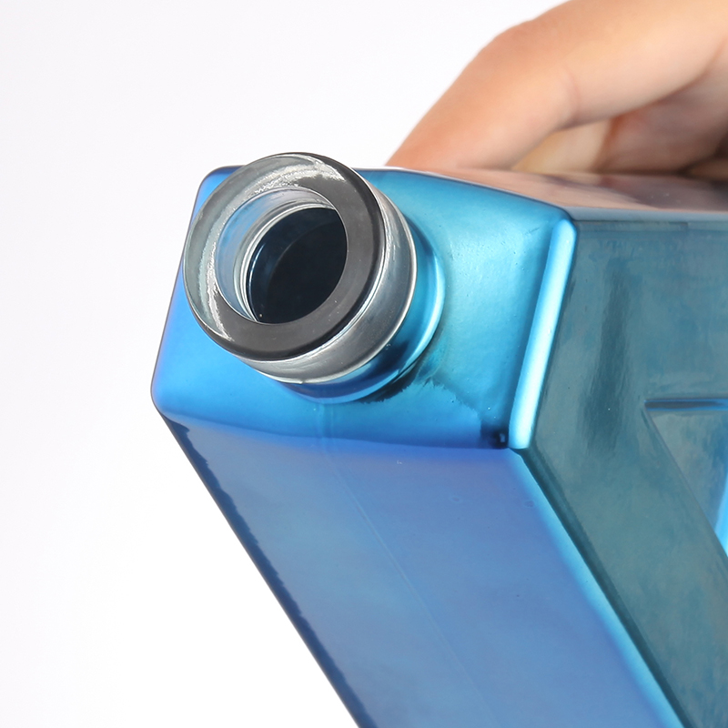 Blue spray letter A whiskey bottle