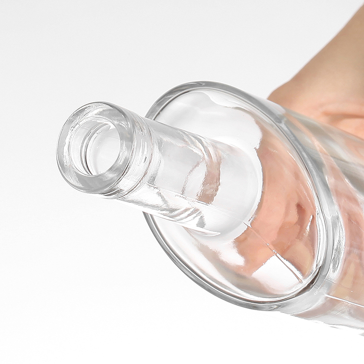 Crystal vodka glass bottle with wooden cork