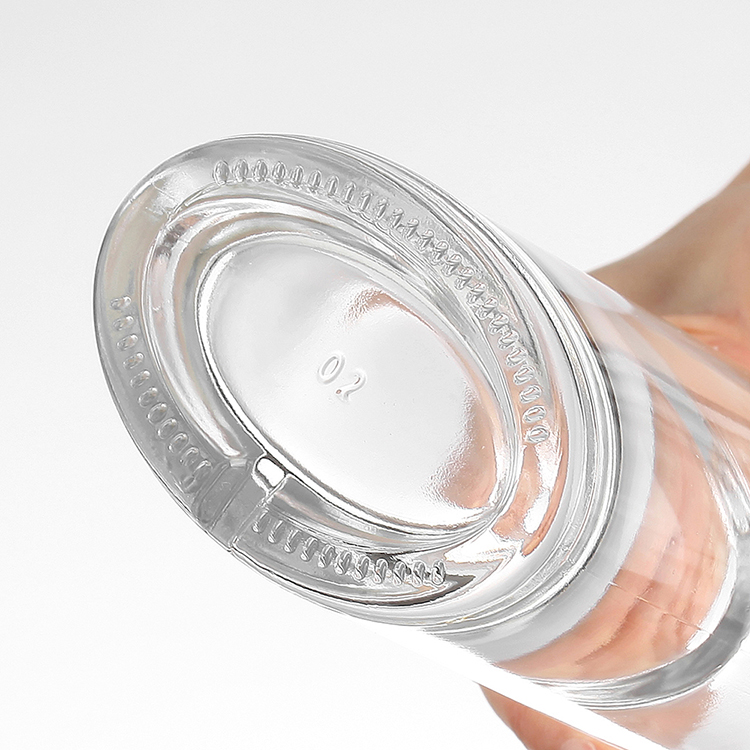 Crystal vodka glass bottle with wooden cork