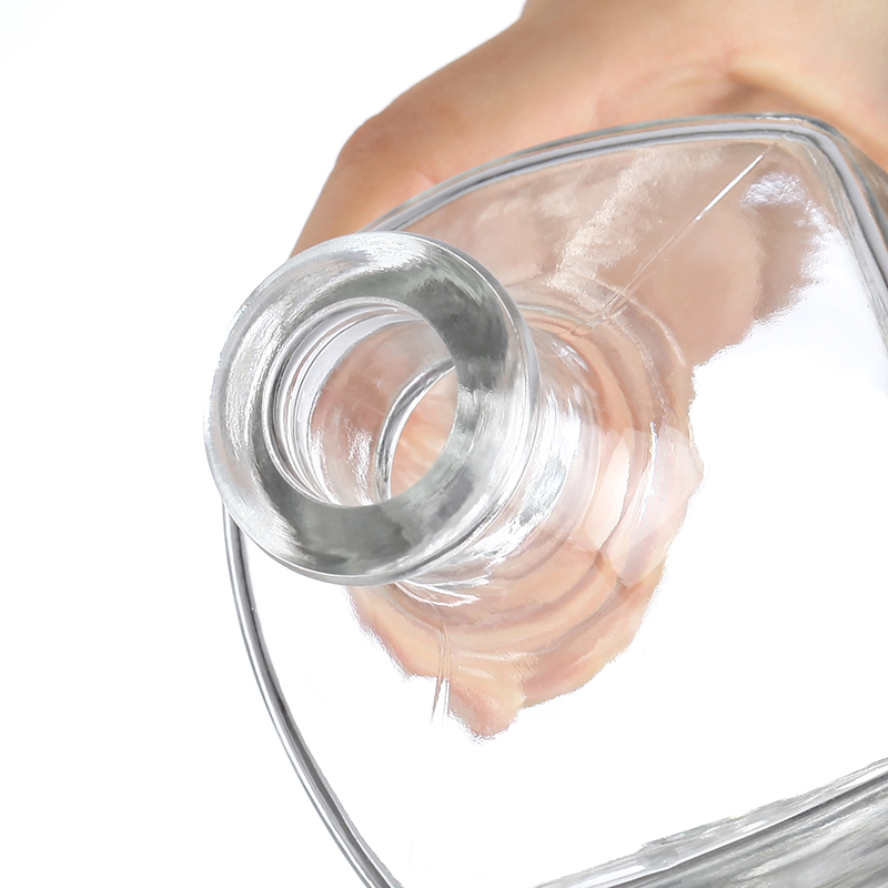 Square clear spirit glass bottle