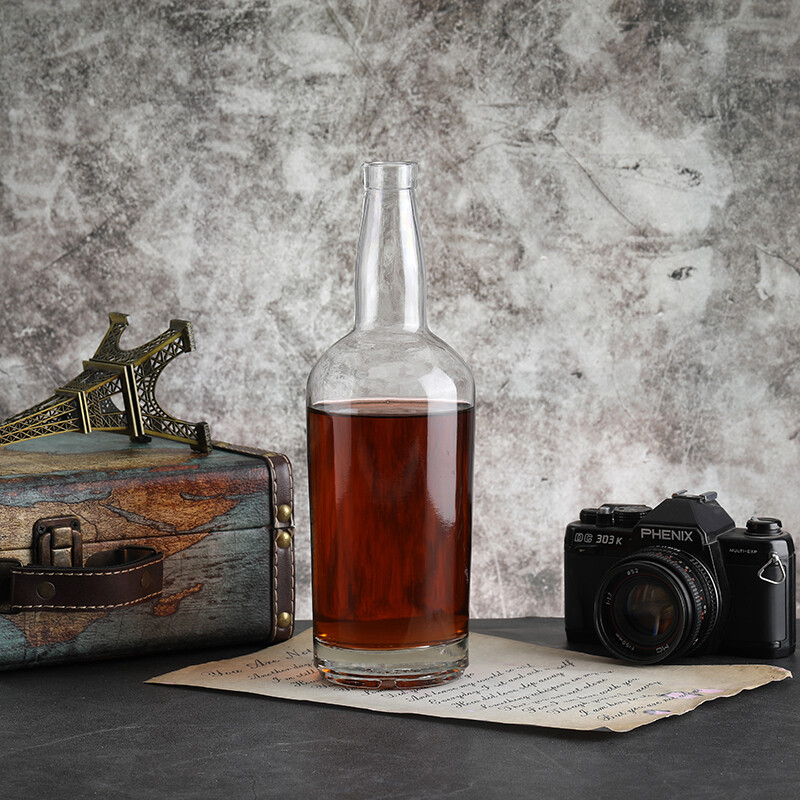 Super premium glass whiskey bottle