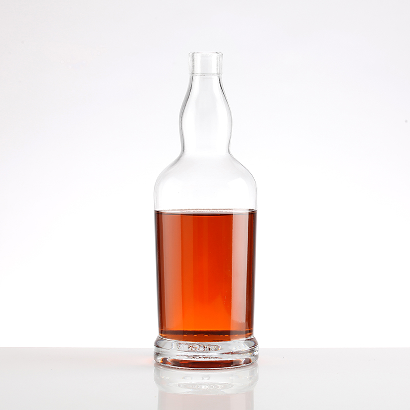 Thick bottom curved neck whiskey bottle