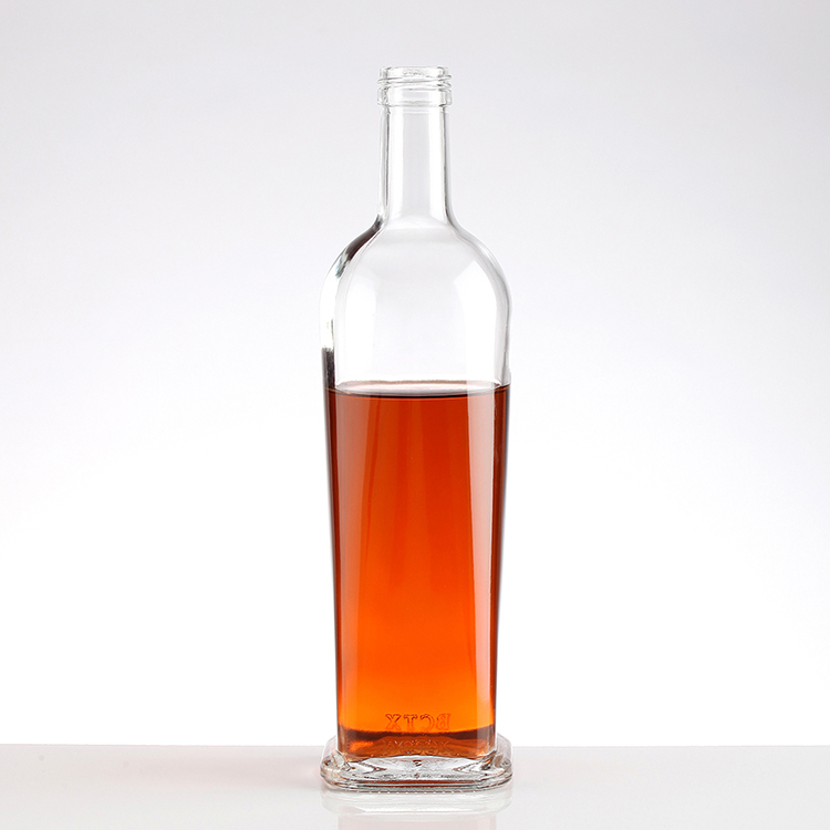 Whiskey glass bottle with custom label