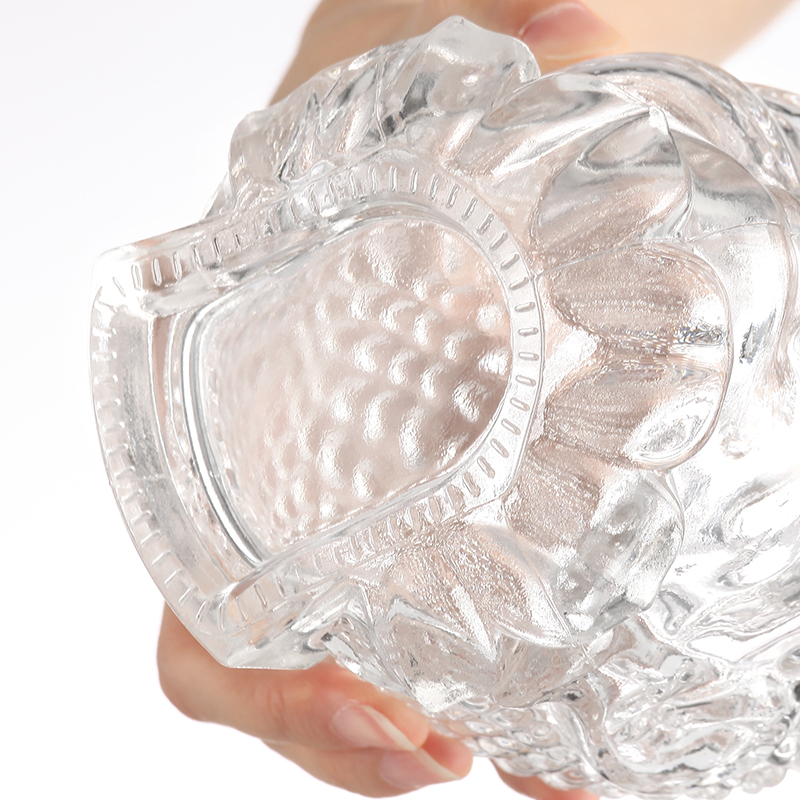 Crystal transparent Buddha head shape bottle