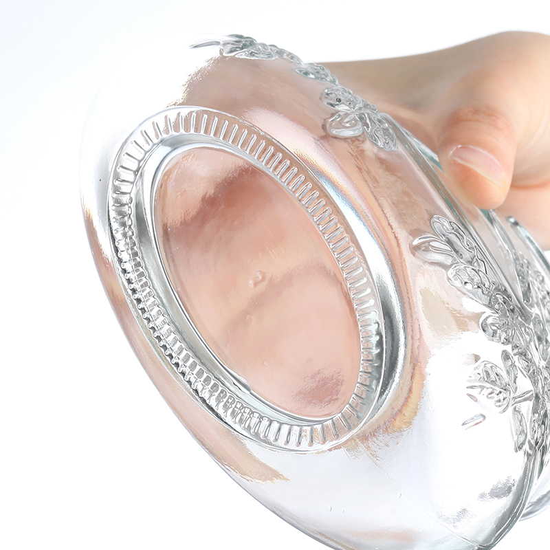 Embossed brandy bottle with gold lid