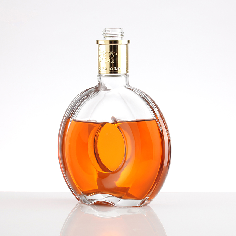 Handmade delicate emboss brandy liquor glass bottles