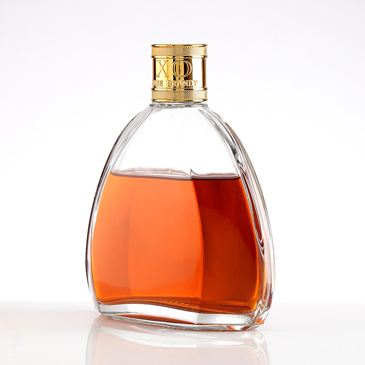 Unique design 700ml spirit bottle brandy glass bottle