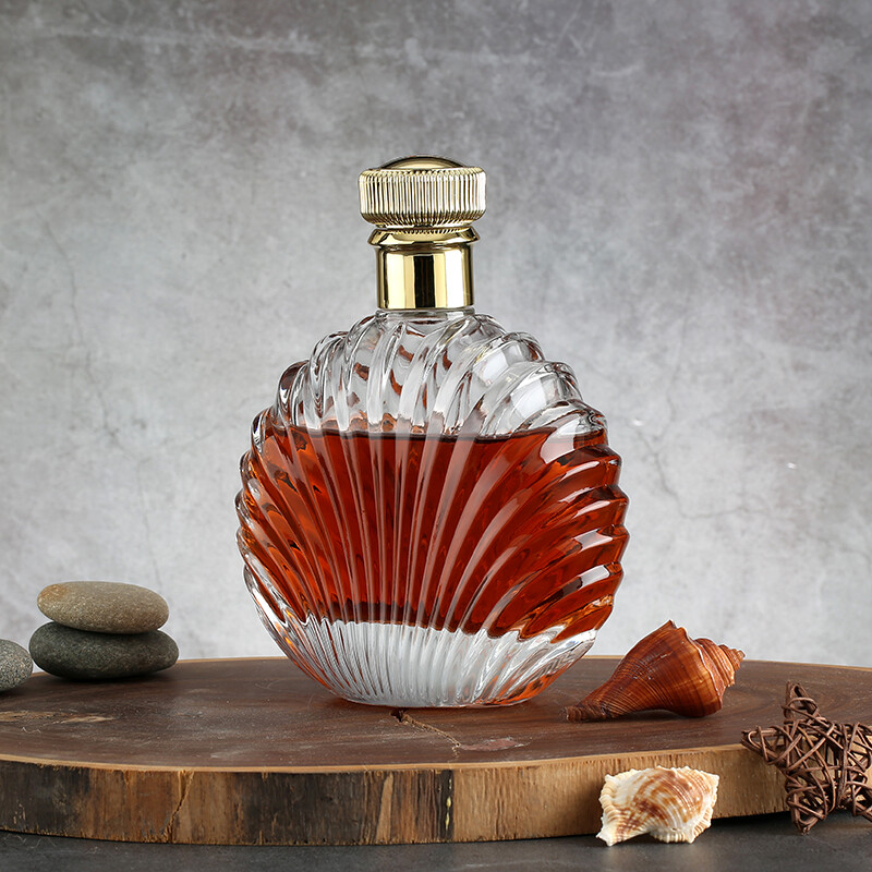 Vertical Bar Shell Pattern Brandy Bottle