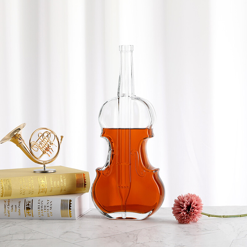 Violin Complex Shape Glass Bottle