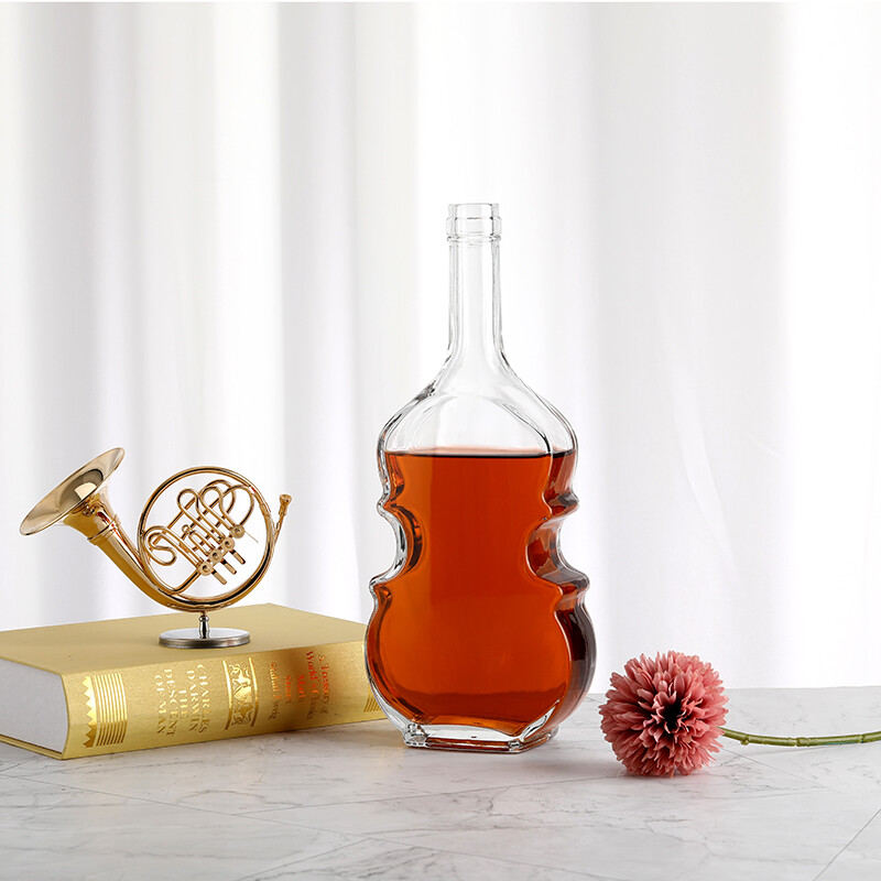 Violin Simple Shape Glass Bottle