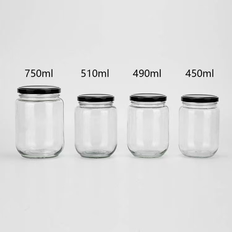 Custom square Honey glass Jar Container 100ml 180ml 380ml with Metal Lid