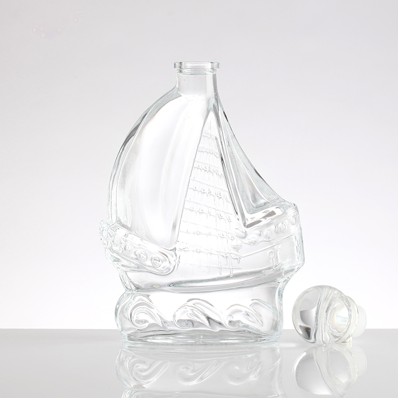 500ML sailboat shaped glass bottle