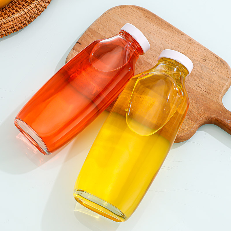 Simple glass beverage bottle