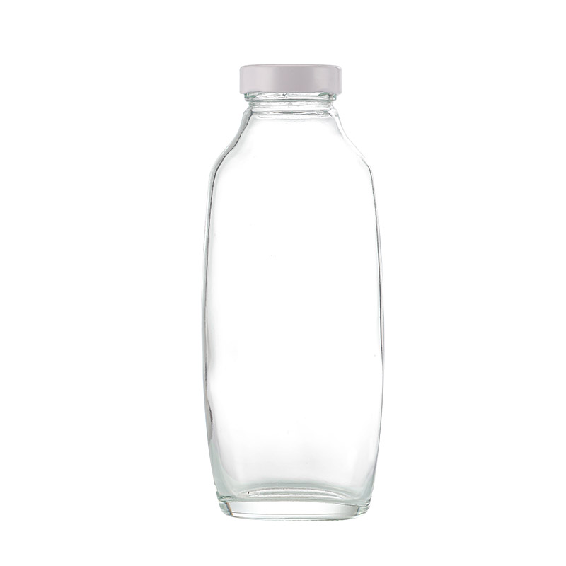 Simple glass beverage bottle