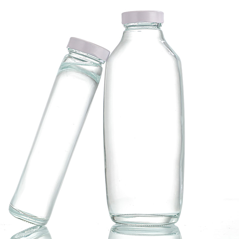 Simple glass beverage bottle