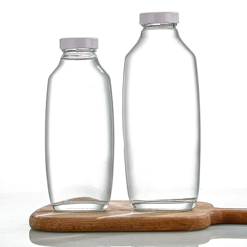 Simple glass beverage bottle