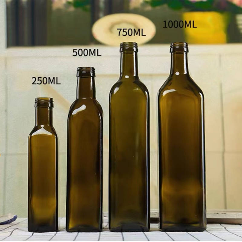 Empty Glass Olive Oil Bottle Customized for Cooking Oil