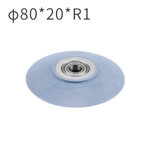 Mingde fabrication de machines 80*20*R1MM Roues en silicone importées avec goupilles pour machine d'enrobage de profilés