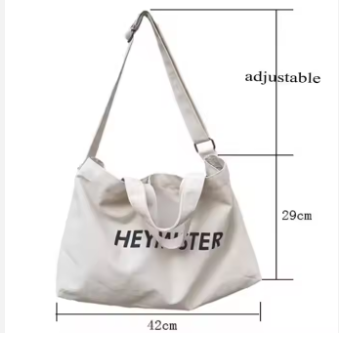 Custom Large Canvas Tote Bag Cross Body Cotton Bag Women Messenger canvas bag with zipper