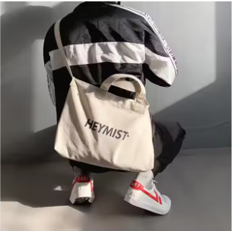 Custom Large Canvas Tote Bag Cross Body Cotton Bag Women Messenger canvas bag with zipper