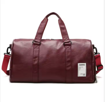 2024 custom new fashion double business black model men leather travel bag