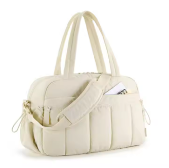 Custom LOGO Folding Travel Sport Weekender Gym Bag Designer Cheap Sport Sneaker Bag Beige Quilted Gym Duffel Bag with Wet Pocket