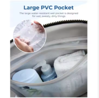 Custom LOGO Folding Travel Sport Weekender Gym Bag Designer Cheap Sport Sneaker Bag Beige Quilted Gym Duffel Bag with Wet Pocket