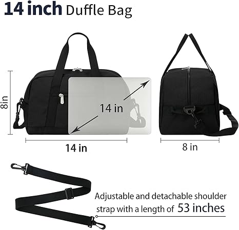 Small Gym Bag 14 inch lightweight Carry On Mini Duffel Bag for Travel Sport