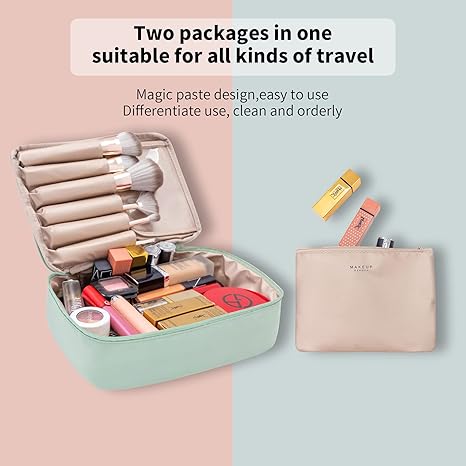 Travel Makeup Bag Cosmetic Bag Makeup Bag Toiletry bag for women and men (Green)