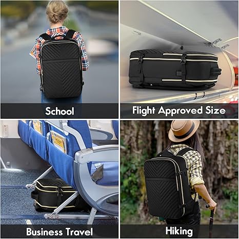 Carry On Backpack for Women,Flight Approved Large Travel Laptop Backpack Water Resistant Luggage Travel Bag for Weekender Business