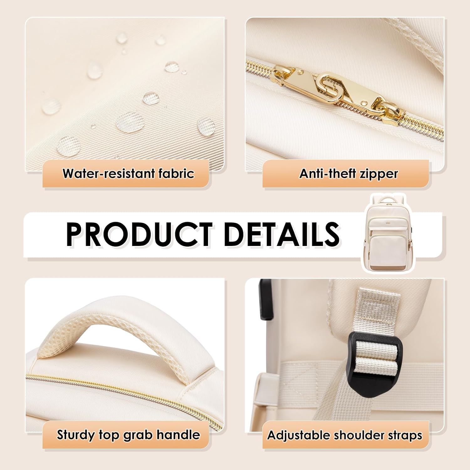 Laptop Backpack for Women,Travel Backpack with Laptop Compartment,Casual Daypack College Bookbag Computer Backpack for Work with Small Organizer Bag