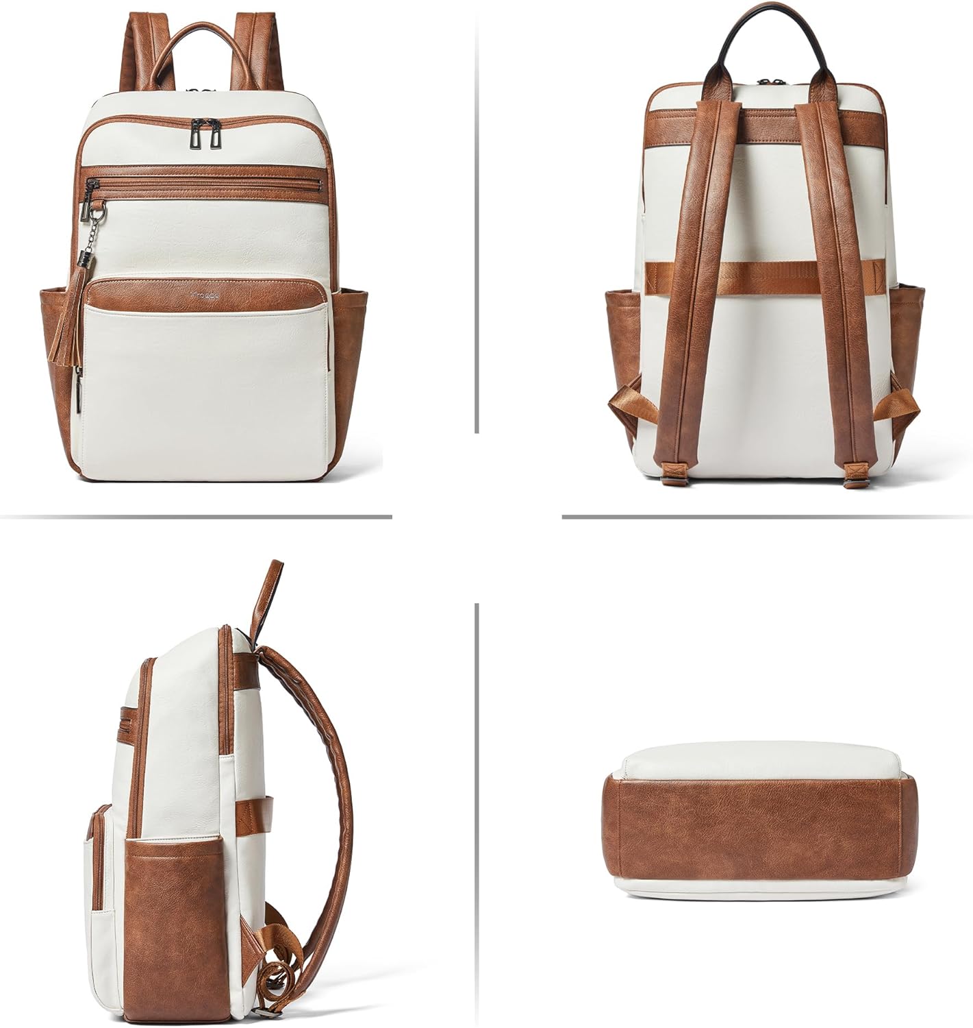 Laptop Backpack for Women 15.6 inch Laptop Leather Backpack Fashion Computer Backpacks for Work Travel College