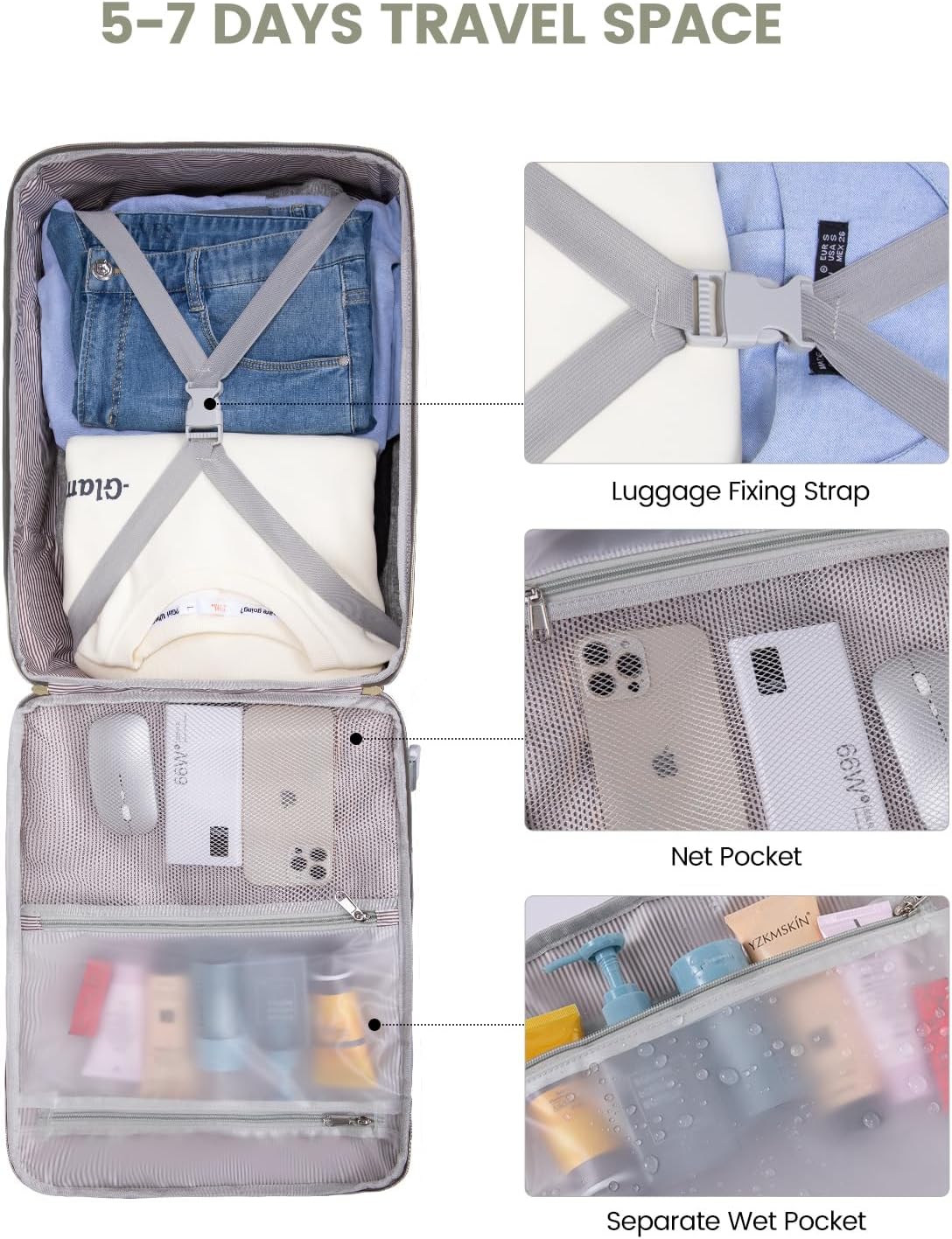 LOVEVOOK 40L Travel Backpack for Women & Men, Large Carry on Backpack for Airplanes with 3 Packing Cubes, TSA Personal Item Travel Bag fits 17