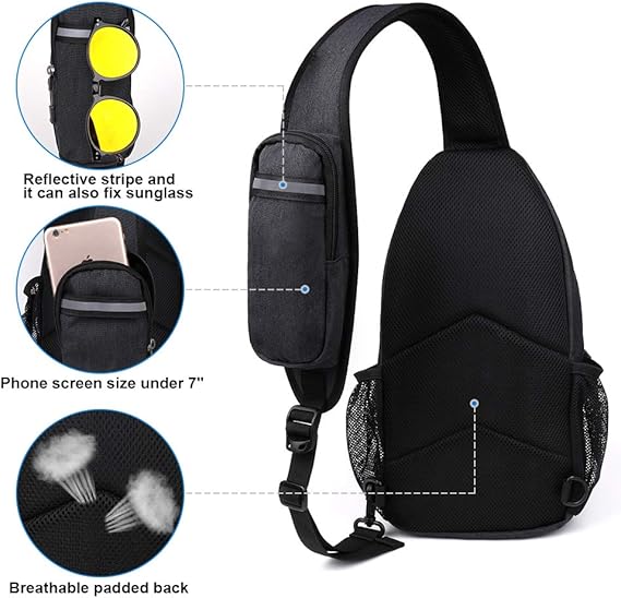  Crossbody Sling Backpack Sling Bag Travel Hiking Chest Bag Daypack