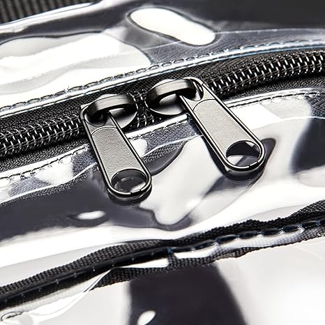 Transparent School Backpack, With Water-Resistant PVC Plastic Material and Ruggedly Reinforced Shoulder Straps, Clear