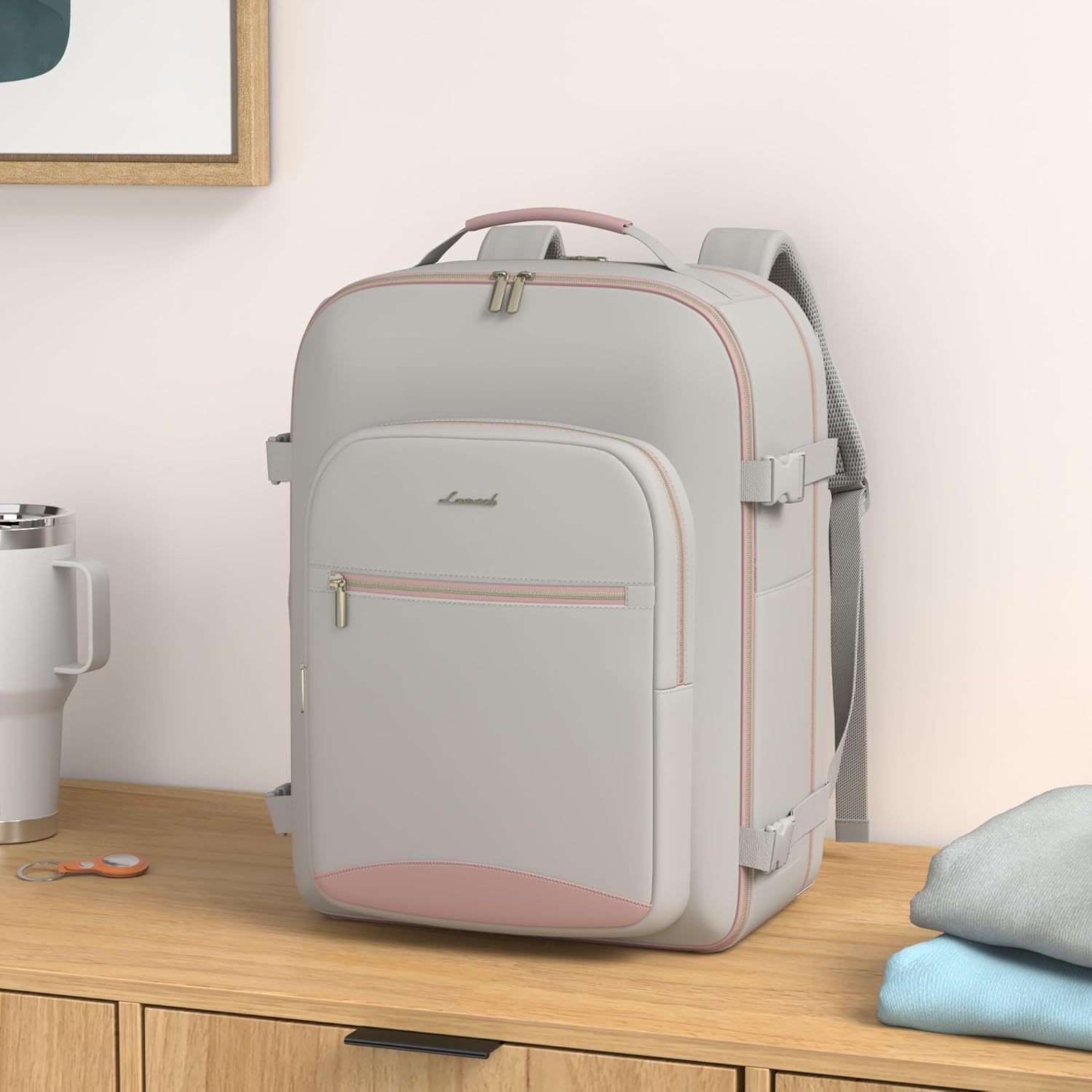 Carry on Travel Backpack, 40L Waterproof Large 17inch Laptop Luggage Daypack as Personal Item Flight Approved, Business Weekender Overnight with 3 Packing Cubes