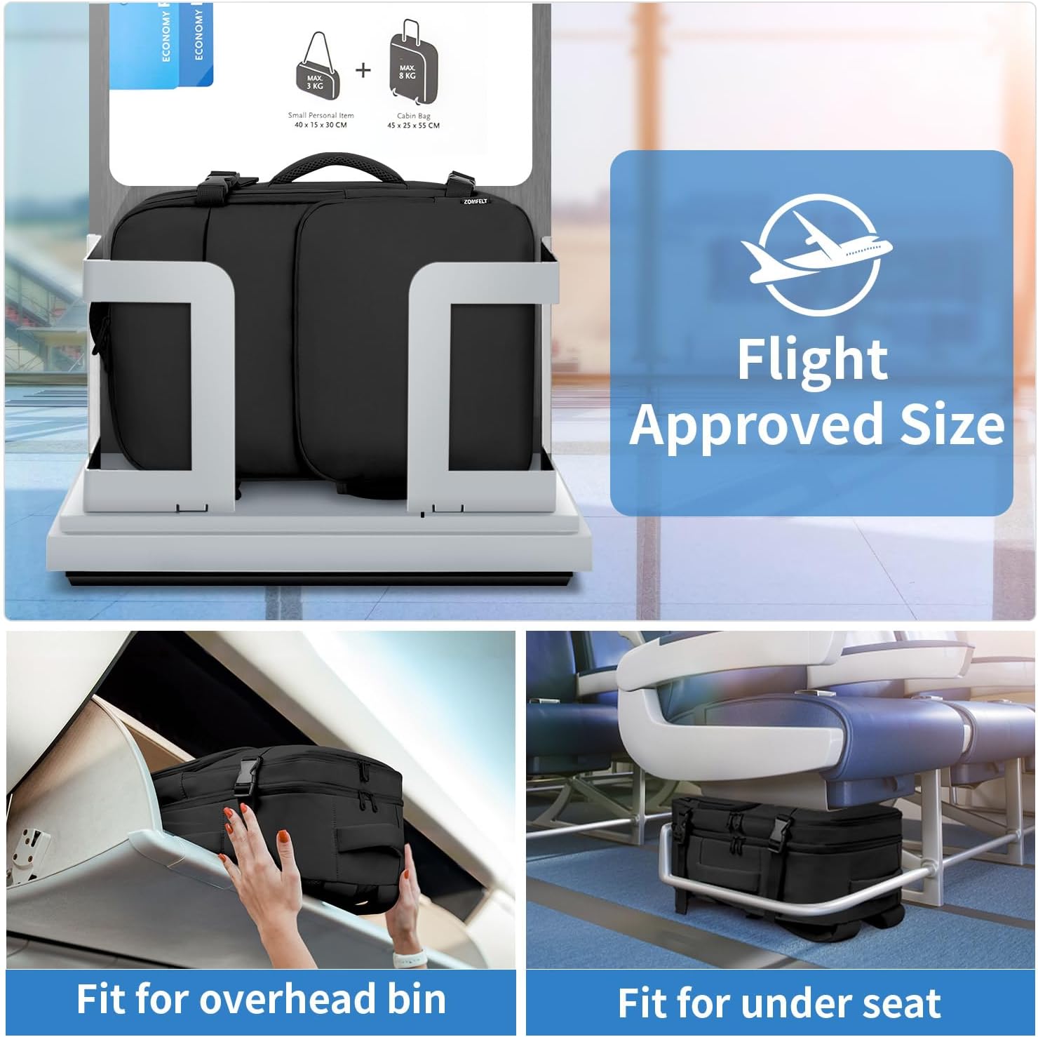 Travel Backpack for Women Men, Carry on Backpack, TSA 15.6 inch Laptop Backpack Flight Approved, Personal Item Travel Bag Nurse Bag Casual Daypack for School Weekender Business Trip