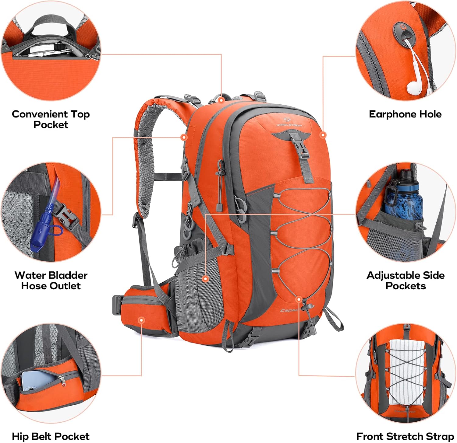 Hiking Backpack,Camping Backpack,50L Waterproof Hiking Daypack with Rain Cover,Lightweight Travel Backpack