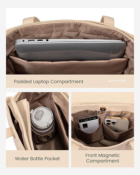 Tote Bag For Women, Large Work Tote with Zipper, Travel Shoulder Handbag, Carry on Bag for Teacher Nurse Gym