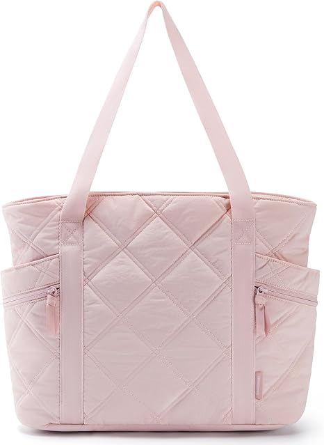 Tote Bag for Women, Puffer Work Tote with Zipper, Travel Essentials Quilted Nurse Travel Hospital Bag