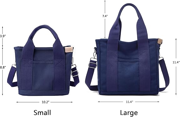 Small Tote Bag with Zipper Tote Bag for Women Canvas Crossbody Bag Shoulder Bag Satchel Hobo Bag Messenger Bag 2025