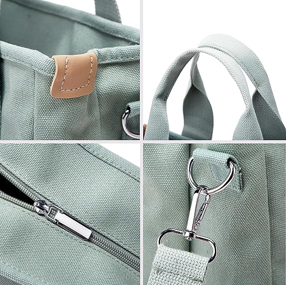 Small Tote Bag with Zipper Tote Bag for Women Canvas Crossbody Bag Shoulder Bag Satchel Hobo Bag Messenger Bag 2025