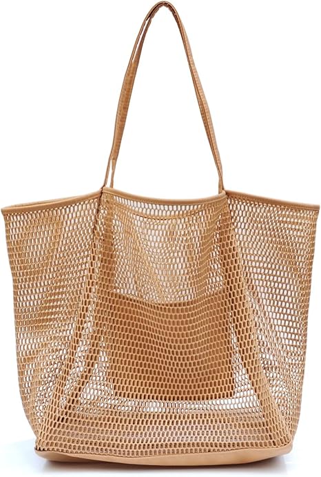 Mesh Beach Tote Womens Shoulder Handbag