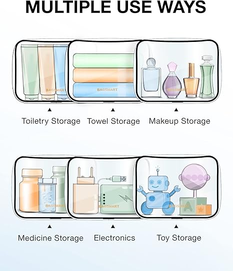 Toiletry Bag, 2 Packs TSA Approved Water resistant Quart Size Travel Organizer, Airport Airline Travel Essential Carry On Makeup Cosmetic Bags for Women