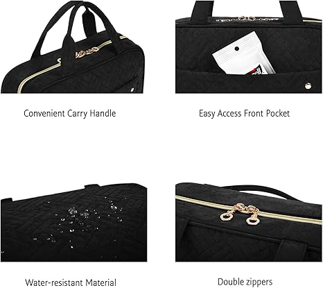 Toiletry Bag Travel Bag with Hanging Hook, Water-resistant Makeup Cosmetic Bag Travel Organizer for Accessories, Shampoo, Full-size Container, Toiletries