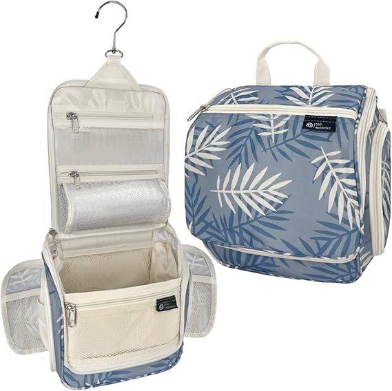 Hanging Travel Toiletry Bag for Men and Women – Large Cosmetics, Makeup and Toiletries Organizer Kit with 10 Compartments, YKK Zippers, XXL Metal Swivel Hook, Water-Resistant Nylon
