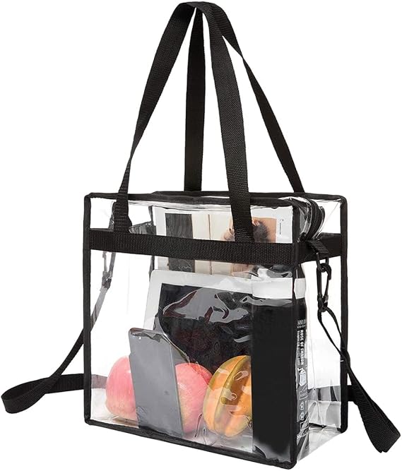 BAGAIL Clear Bags Stadium Approved Clear Tote Bag with Zipper Closure Crossbody Messenger Shoulder Bag with Adjustable Strap BAGAIL Clear Bags Stadium Approved Clear Tote Bag with Zipper Closure Crossbody Messenger Shoulder Bag with Adjustable Strap