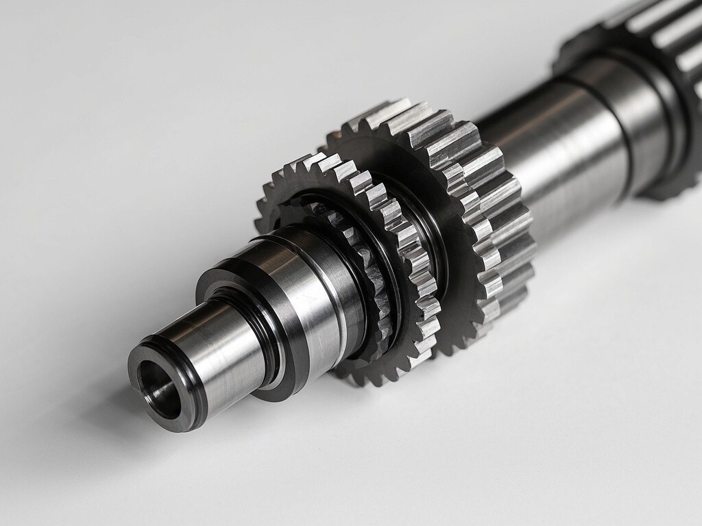 Precision machined alloy steel drive gear shaft