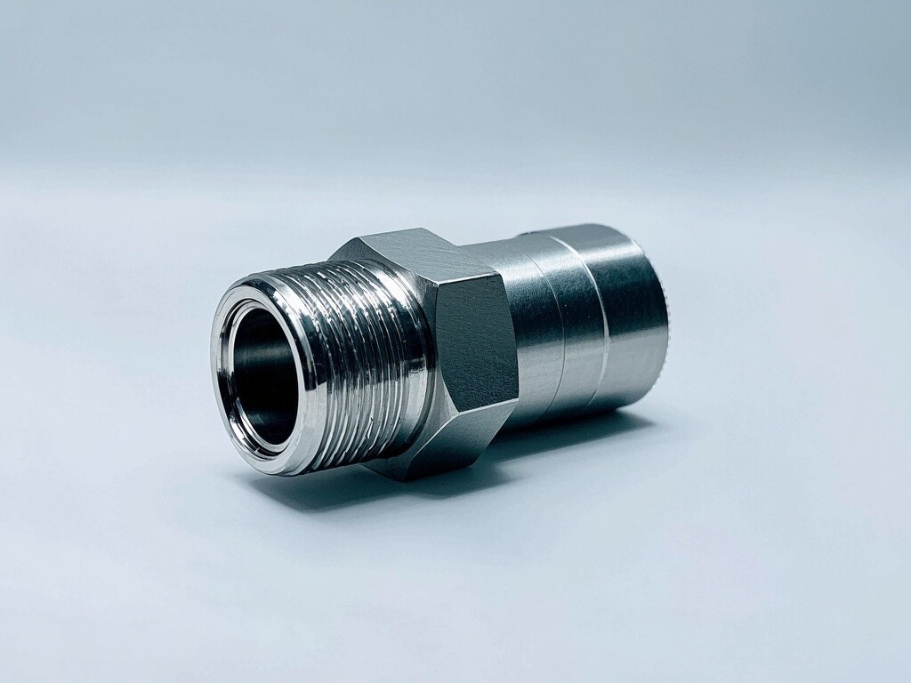 CNC Machined Anodized Aluminum Hydraulic Hardware Straight Bulkhead Fitting